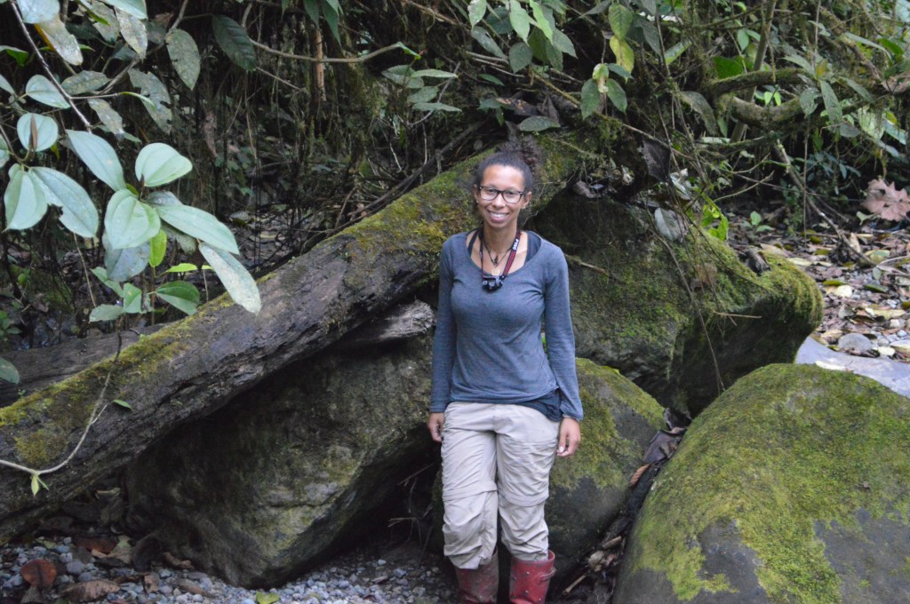 Erin next to the river on one of our last days at Las Tangaras. 
