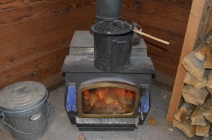 Bringing the lye water mixture to a boil before adding the fat and oil.